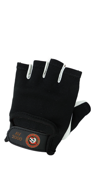AV2000-10(XL) - X-Large (10) Black and White Fingerless Anti-Shock/Vibration Palm Gloves