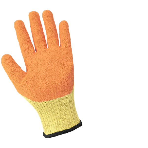 CIA600KV-9(L) - Large (9) Hi-Vis Yellow/Orange Cut and Impact Resistant Rubber-Dipped Palm Gloves