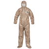 C4T165T-XL - X-Large Tan Respirator Fit Hood and Boots Flaps ChemMax 4 Plus Coverall