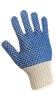 S66BB - Men's One Size Double Sided Blue PVC Brick Pattern Gloves
