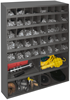 398-95 - 33-7/8 in. x 12 in. x 41-7/8 in. Gray Bins Cabinet with 44 Openings