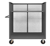 3ST-EX2460-1AS-6PU-95 - 24-3/8 in. x 66-1/2 in. x 56-7/16 in. Gray Adjustable 2-Shelf 3-Sided Mesh Mobile Truck