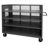 3ST-EX3060-3AS-95 - 30-3/8 in. x 66-1/2 in. x 56-7/16 in. Gray Adjustable 4-Shelf 3-Sided Mesh Mobile Truck