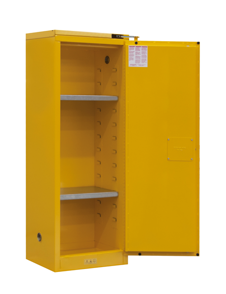 1022S-50 - 23-5/16 in. x 18-1/8 in. x 66-3/8 in. Yellow 22 Gallon 1-Door Self-Close Flammable Storage Cabinet