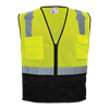 GLO-019-L - Large Hi-Vis Yellow/Green with Black Bottom Polyester Safety Vest