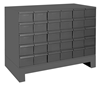 024-95 - 34 in. x 12-1/4 in. x 26-1/4 in. Gray 30-Drawer Cabinet With Base 