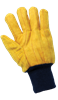 C16Y - Large (9) Yellow/Navy Blue Two-Ply Quilted Cotton Chore Gloves