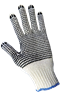 S65D2BW (WOMENS) - Women's Gray Polyester/Cotton Dotted Gloves
