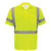 GLO-209-2XL - 2X-Large Hi-Vis Yellow/Green with Silver Lining Polo Shirt