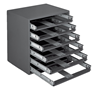 308-95 - 15-1/4 in. x 11-3/4 in. x 16-3/8 in. Gray 6-Compartments Small Slide Rack 