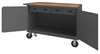 3414-TH-FL-95 - 24-1/4 in. x 54-1/8 in. x 37-3/4 in. Gray 2-Door 2-Drawer Tempered Board Mobile Bench Cabinet