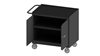 3100RM-5PU-95 - 25-13/16 in. x 42-1/8 in. x 36-3/8 in. Gray 2-Door and 1-Shelf Black Rubber Mat Top Mobile Bench Cabinet
