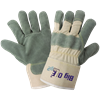 2000-GLOBAL - One Size Beige and Sage Green Double Tanned Leather Gloves