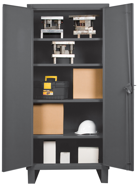 3702-4S-95 - 36 in. x 24 in. x 78 in. Gray Adjustable 4-Shelf Lockable Cabinet