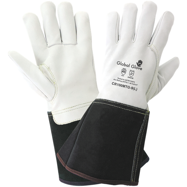 CR100MTG-9(L) - Large (9) White Cut Resistant Mig/Tig Welding Gloves
