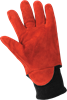 624-GLOBAL - Large (9) Red Economy Split Cowhide Leather Freezer Gloves