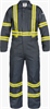 C081RT13-MD30 - Medium Navy Blue with Reflective Trim 9 oz. FR Cotton Coveralls