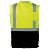 GLO-202-L - Large Hi-Vis Yellow/Green Black Bottom Sleeveless Safety Shirt
