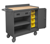2212A-BLP-8B-LU-95 - 18-1/4 in. x 42-1/8 in. x 36-3/8 in. Gray Locking Mobile Bench Cabinet with 8 Yellow Bins