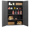 3502-4S-95 - 48 in. x 24 in. x 72 in. Wide Gray Adjustable 4-Shelves Flush-Door Style Lockable-Shelf Cabinet