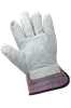 2300-8(M) - Medium (8) Blue/Red/Black Stripes Economy Split Cowhide Leather Palm Gloves