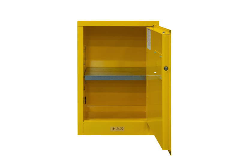 1012M-50 - 23 in. x 18 in. x 35 in. Yellow 12 Gallon Manual 1-Door Manual Close Flammable Storage Cabinet 