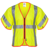 V10AM0123ZL-LG - Large Hi-Vis Lime Yellow Static-Dissipative Mesh FR/ARC  Sleeved Vest