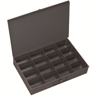 209-95 - 13-3/8 in. x 9-1/4 in. x 2 in. Gray Steel Compartment Box with 16 Small Openings (6/Pk)