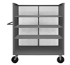 3ST-EX2460-4-95 - 24-3/8 in. x 66-1/2 in. x 56-7/16 in. Gray 4-Shelves 3-Sided Mesh Mobile Truck