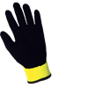 300NB-7(S) - Small (7) Hi-Vis Yellow/Black High-Visibility Palm Dipped Rubber Gloves