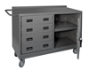 2221-95 - 18-1/4 in. x 42-1/8 in. x 36-3/8 in. Gray 1-Shelf And 4-Drawers Locking Mobile Bench Cabinet 