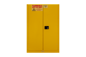1090M-50 - 43 in. x34 in. x 65 in. Yellow 90 Gallon 2-Door Manual Close Flammable Storage Cabinet