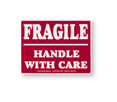 170-5-23 - 4 in. x 3 in. Red Fragile Handle with Care International Handling Label