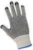 S55D2 - Men's Natural Standard Polyester/Cotton Double Sided PVC Dotted Gloves