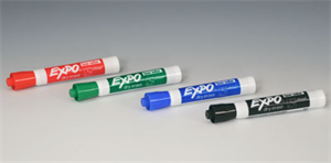 83074 - 4 Pack Assorted Colors Expo® Low Odor Chisel Tip Dry Erase Markers