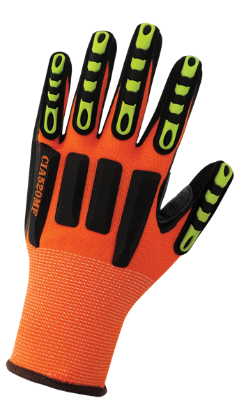 CIA520MF-9(L) - Large (9) Hi-Vis Orange/Yellow with Black Impact Protection Gloves