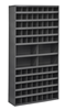 735-95 - 33-7/8 in. x 12 in. x 64-5/9 in. Gray Tall Bins Cabinet with 84 Openings