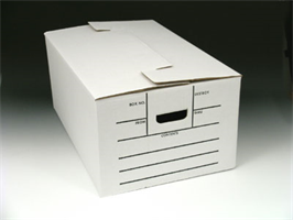 238-856W - 24 in. x 15 in. x 10 in. Printed File Storage Box - White (200-lb. Test / 32-lb. ECT)