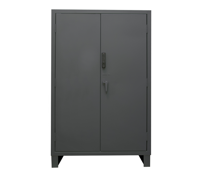 3703CX-BLP4S-95 - 48 in. x 24 in. x 78 in. Gray Adjustable 4-Shelf Access Control Cabinet