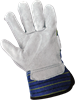 2120-10(XL) - X-Large (10) Blue, Yellow and Black Premium Split Cowhide Leather Palm Gloves