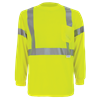 GLO-008LS-L - Large Hi-Vis Yellow/Green Self Wicking Long Sleeve Shirt
