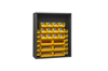 5006-30-95 - 48 in. x 18 in. x 60 in. Gray Enclosed Shelving Cabinet with 30 Yellow Hook-On Bins