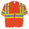 GLO-147-XL - X-Large Hi-Vis Orange Mesh/Solid Polyester Surveyors Safety Vest