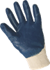 400-8(M) - Medium (8) Natural/Blue Two Piece Interlocked Three-Quarter Dipped Gloves
