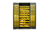 3500-138B-95 - 36 in. x 24 in. x 84 in. Gray Cabinet with 138 Yellow Hook-On Bins