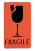 170-5-44 - 2 in. x 3 in. Fluorescent Orange Fragile Shipping Label