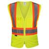 VAMC3GDKL-LG - Large Lime Yellow Poly Mesh Reflective Sleeved Vest
