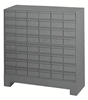 017-95 - 34 in. x 12-1/4 in. x 33-3/4 in. Gray 48-Drawer Cabinet With Base 