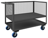 3SLT-EX3048-2K-6PU-95 - 30-3/8 in. x 54-1/2 in. x 41-1/2 in. Gray 2-Shelf Mesh 3-Sided Low Deck Mobile Truck