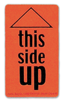 170-5-49 - 2 in. x 3 in. Fluorescent Orange This Side Up Shipping Label